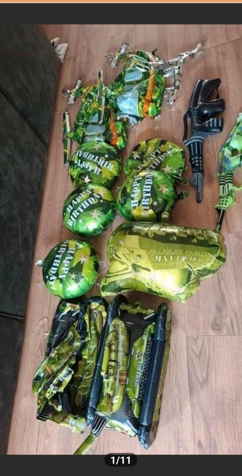Camo Feestdecoratie Set - Ballonnen & Bladeren, Ophalen of Verzenden, Zo goed als nieuw, Versiering, Verjaardag