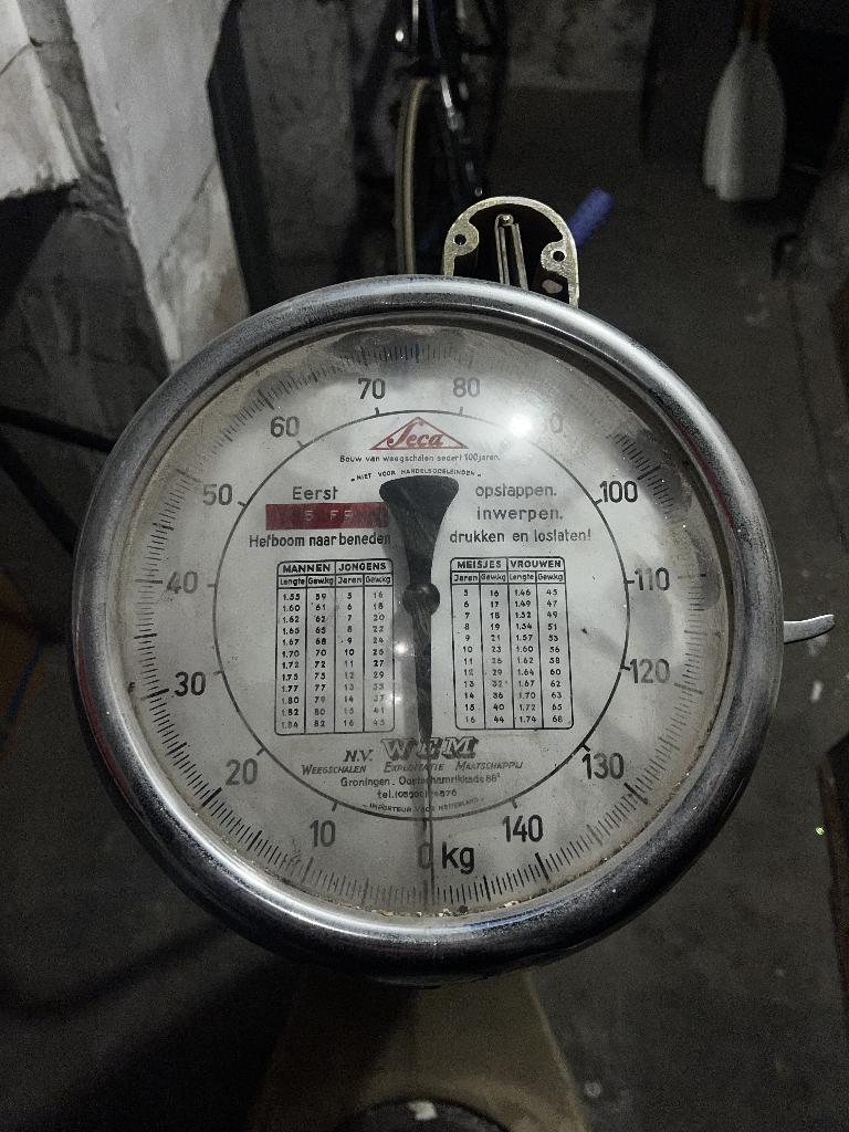 Seca vintage zuil doktersweegschaal, Ophalen, Gebruikt