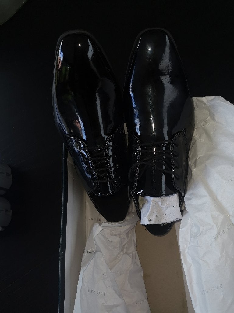lak schoenen heren mt 41 nieuw smoking, Zwart, Nieuw, Ophalen of Verzenden, Veterschoenen