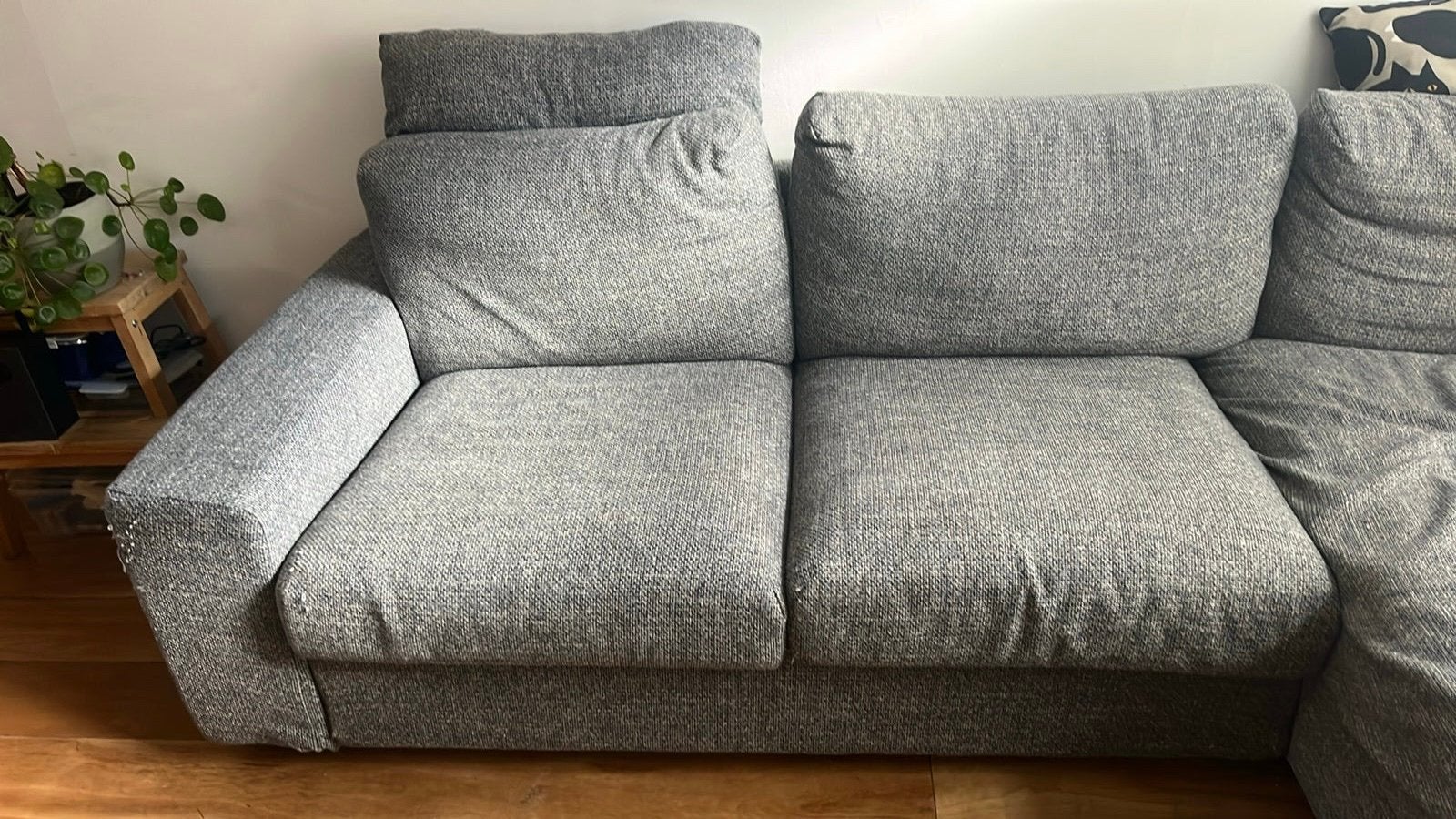 Hoezen vimle 2 zitsbank brede leuning Lejde grijs/zwart, Ophalen, Gebruikt, 75 tot 100 cm, Stof