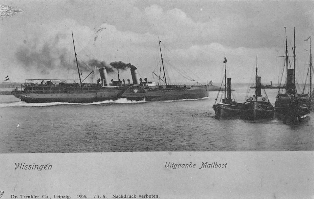 449 Vlissingen - Uitgaande Mailboot 1920, Ophalen of Verzenden, Voor 1920, Gelopen, Zeeland