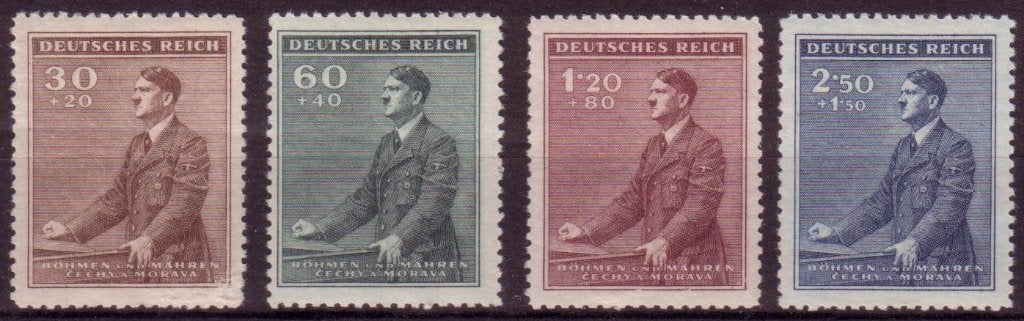 Set Hitler Zegels uit 1942 (BM 85-88) - 01, Ophalen of Verzenden, Overige soorten, Duitsland, Foto of Poster