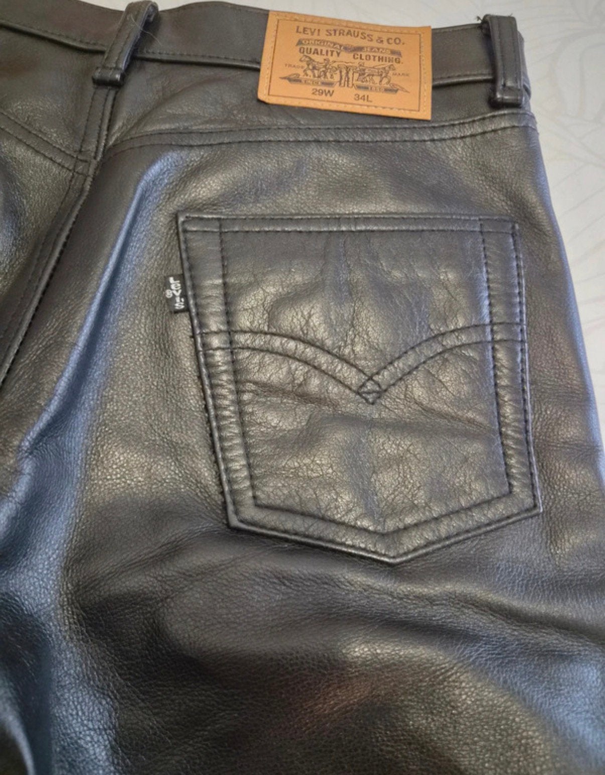 Levi’s leren broek 29W/34L Leer 29 34, Kleding | Dames, Zwart, Lang, Gedragen, Ophalen