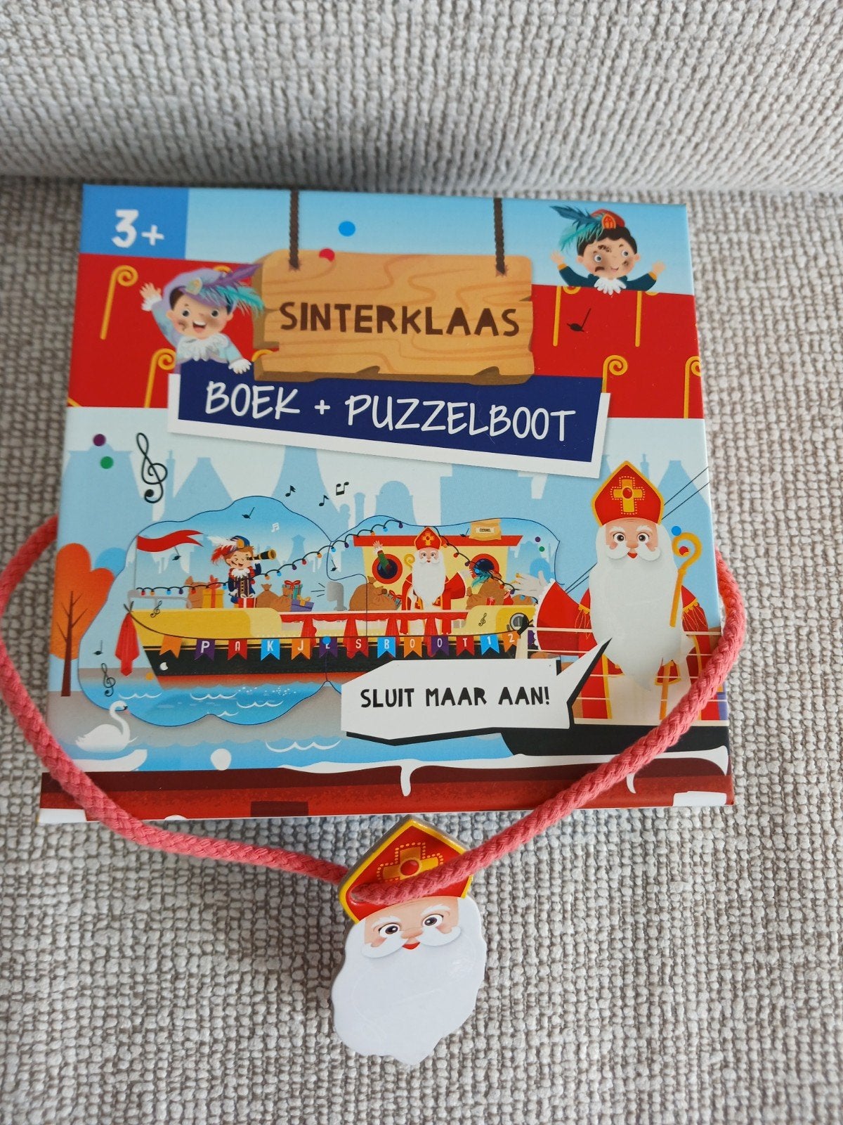 Sinterklaas boek + puzzelboot - Nieuw, Ophalen of Verzenden, 10 tot 50 stukjes, Nieuw, 2 tot 4 jaar