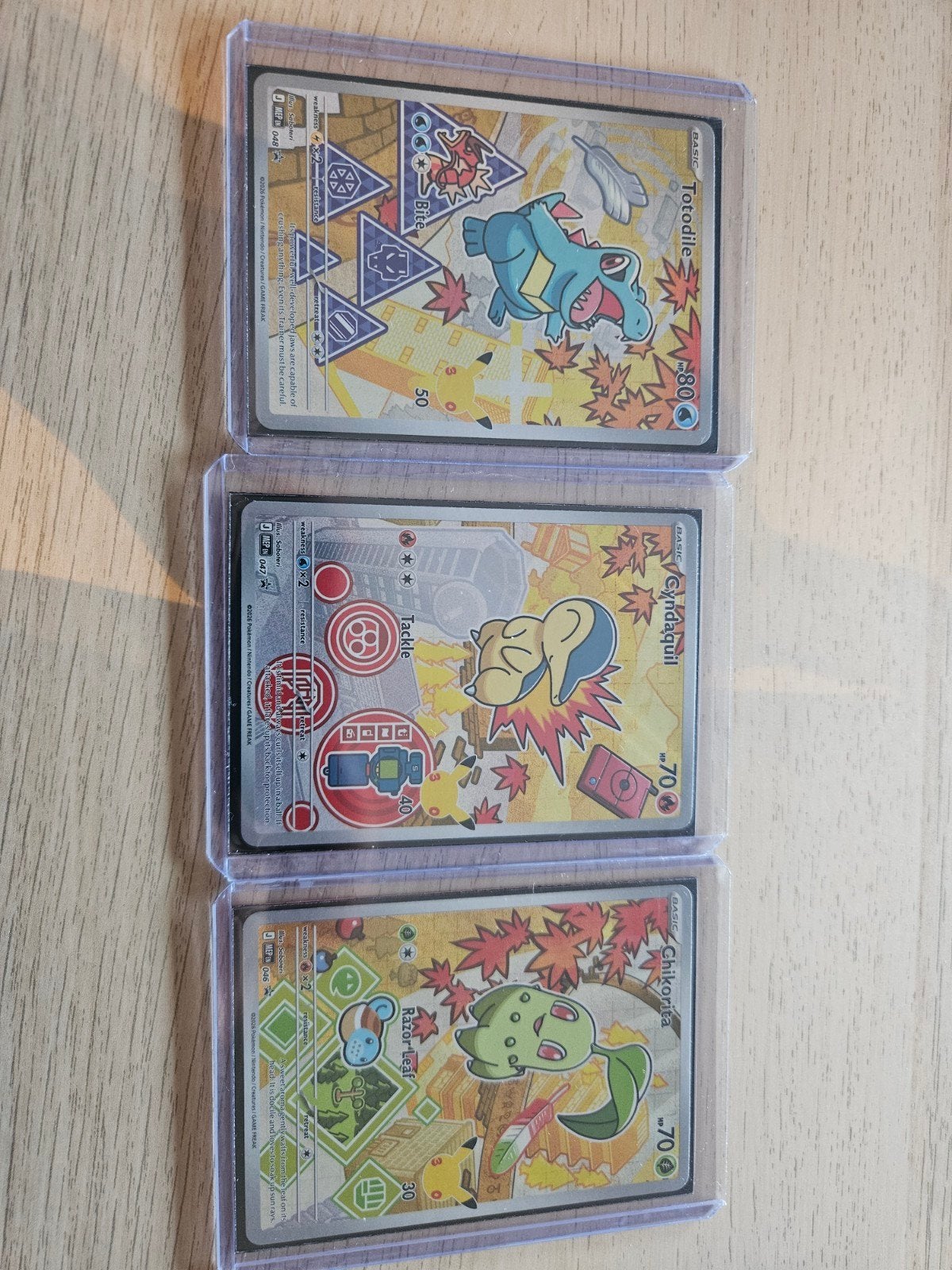 Pokémon Kaarten Set: Totodile, Cyndaquil, Chikorita, Ophalen of Verzenden, Zo goed als nieuw, Meerdere kaarten