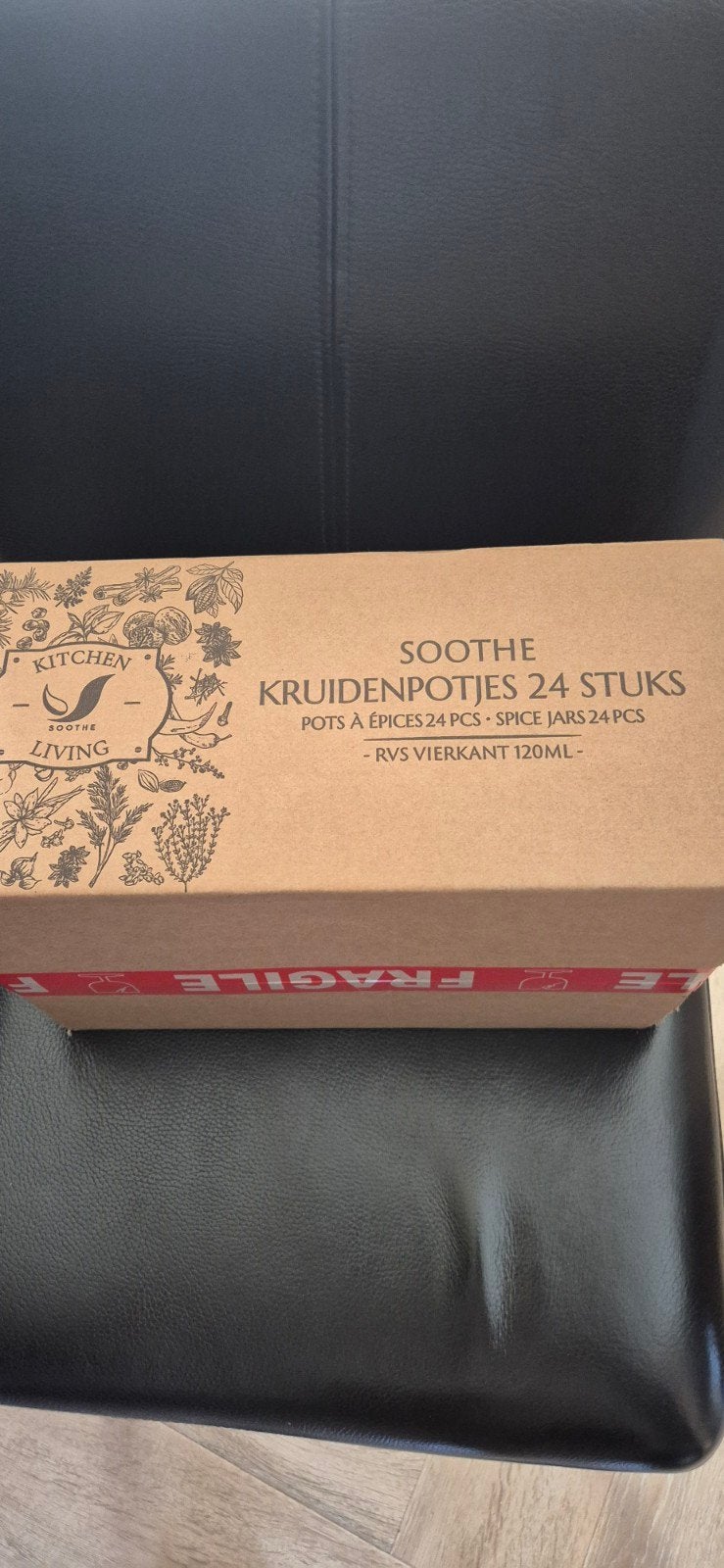 Soothe Living Kruidenpotjes Set - 24 Stuks Vierkant 120ml, Ophalen, Glas, Voorraadpot, Overige merken