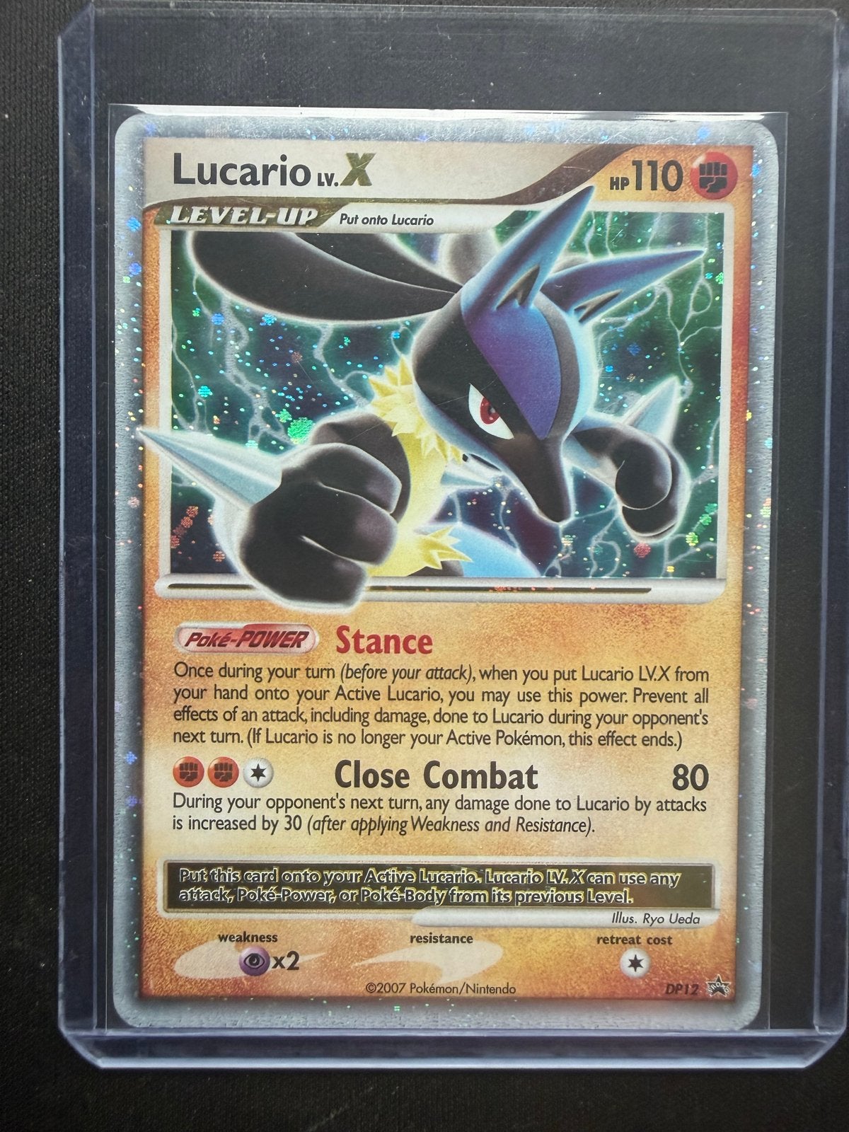 Lucario LV.X DP12, Ophalen of Verzenden, Gebruikt, Losse kaart, Foil