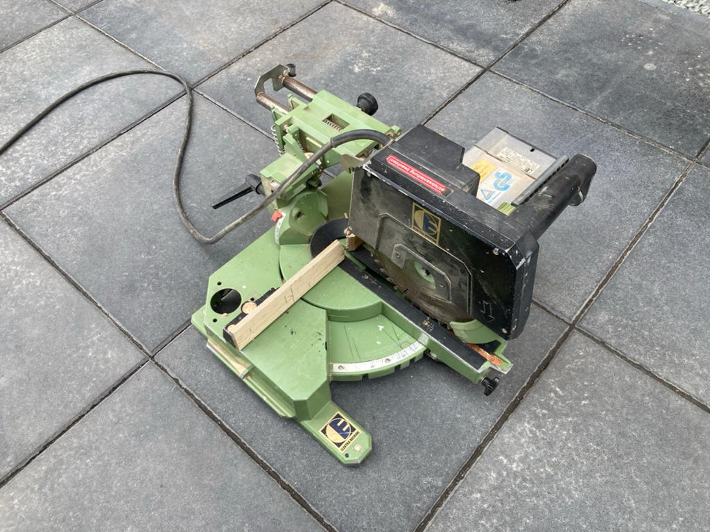 Electra Beckum Afkortzaag 30 cm dubbel verstek, Ophalen, Gebruikt, Afkortzaag, 30 tot 70 mm