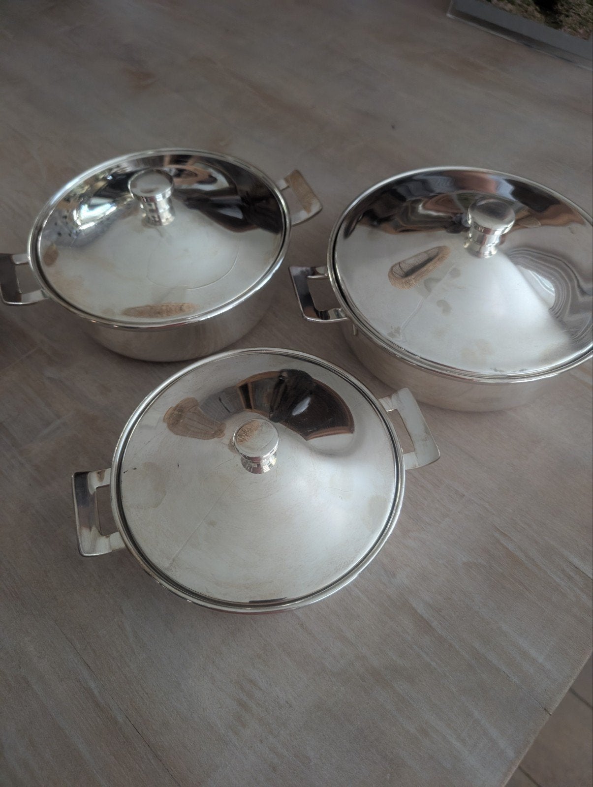 Set van 3 verzilverde dekschalen - Sola 100, Overige materialen, Overige typen, Ophalen of Verzenden, Zo goed als nieuw