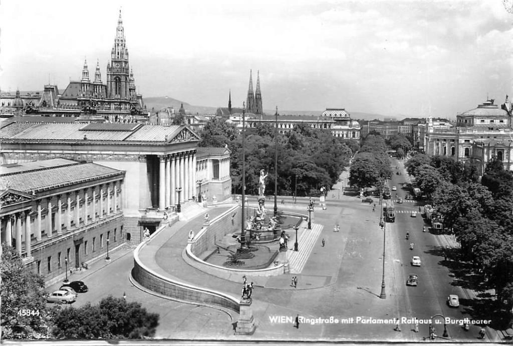 381-236-001 Wien Ringstrabe mit Parlament, Verzenden, Voor 1920, Oostenrijk