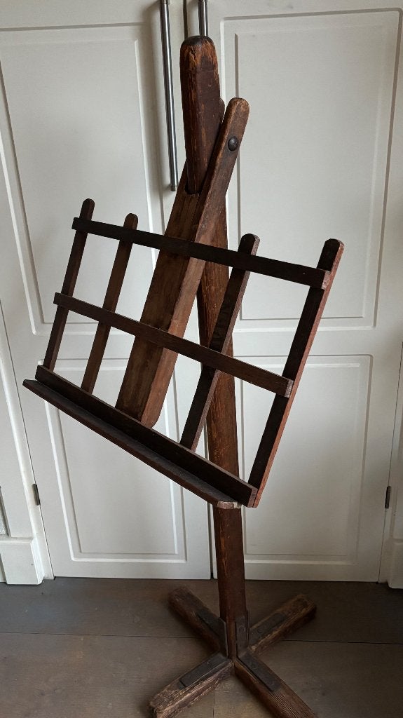 Houten vintage muziek standaard, Muziek en Instrumenten, Ophalen, Gebruikt, Muziekstandaard