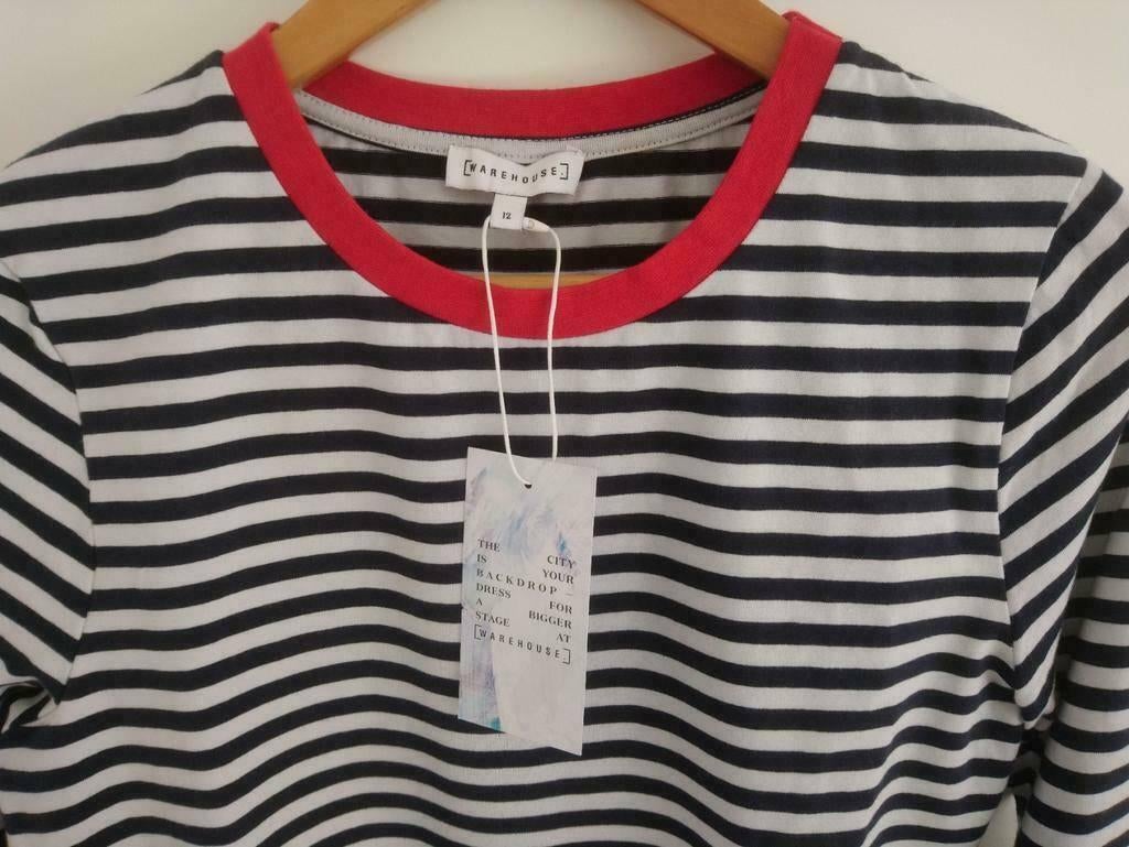 Warehouse streep longsleeve, mt 38 - NIEUW, Blauw, Nieuw, Lange mouw, Warehouse