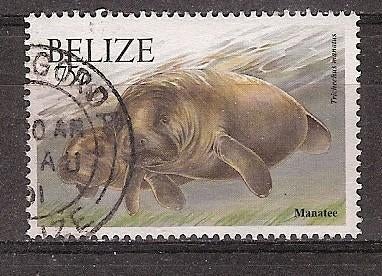 Belize, Fauna, Manatee, 2000., Ophalen of Verzenden, Gestempeld, Midden-Amerika