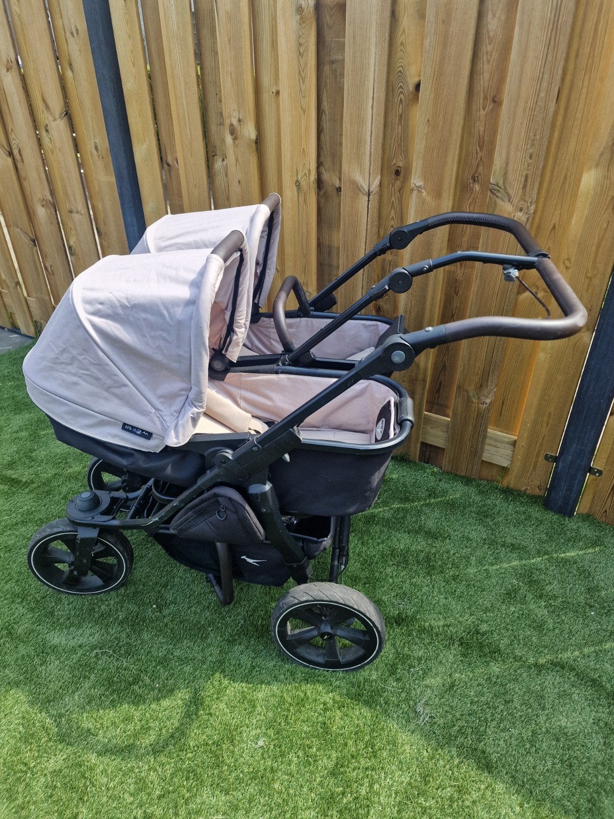 TFK Duo Tweelingbuggy + 2 Maxi-Cosi Pebble 360 + Adapters, Combiwagen, Ophalen, Overige merken, Duowagen