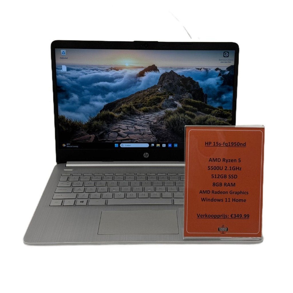 HP 15s-fq1950nd Laptop | Ryzen 5-5500 8GB 512GB, Met videokaart, 2 tot 3 Ghz, Toulonselaan 72, Zo goed als nieuw