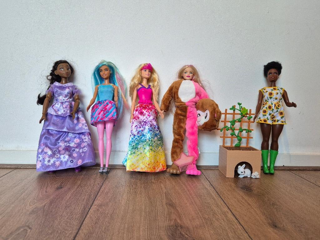Barbie & Disney Set | Encanto, Prinsessen & Rabbit Garden, Ophalen of Verzenden, Zo goed als nieuw, Barbie