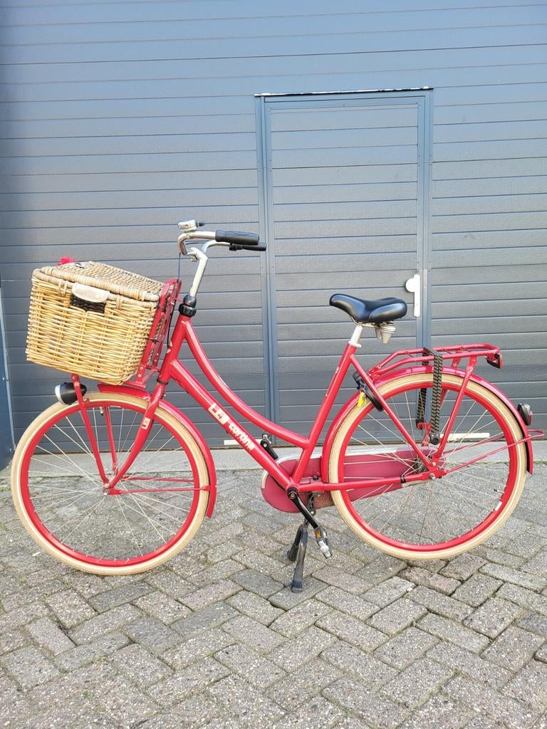 Cortina L4 Transportfiets Dames met Mand - Rood, Fietsen en Brommers, Fietsen | Dames | Damesfietsen, Overige merken, Terugtraprem