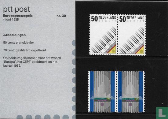Postzegelmapje M30 Europazegels Muziek 1985 NL, Ophalen of Verzenden