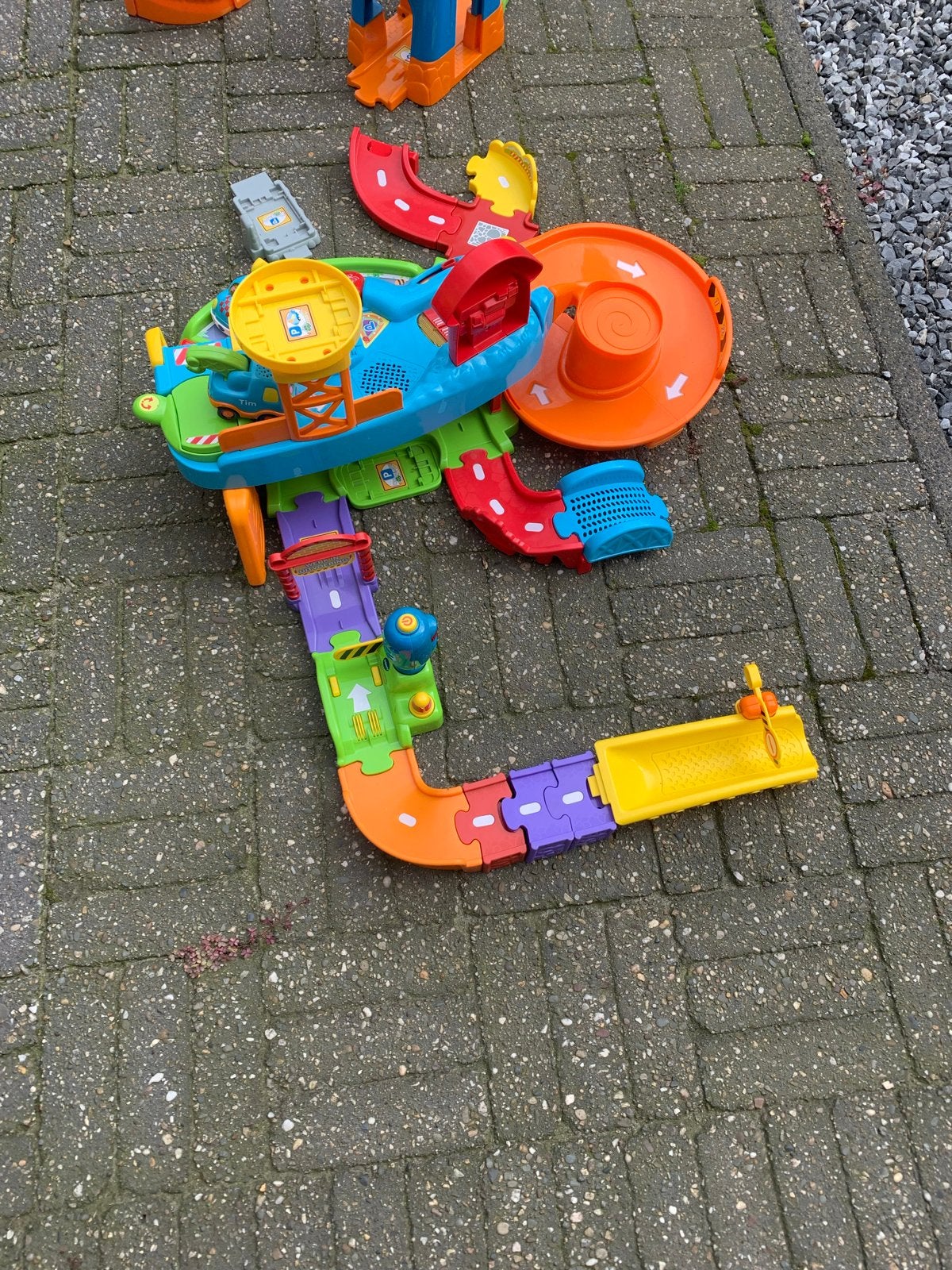 VTech Garage en Hijskraan met 4 Auto's, Ophalen of Verzenden, Zo goed als nieuw