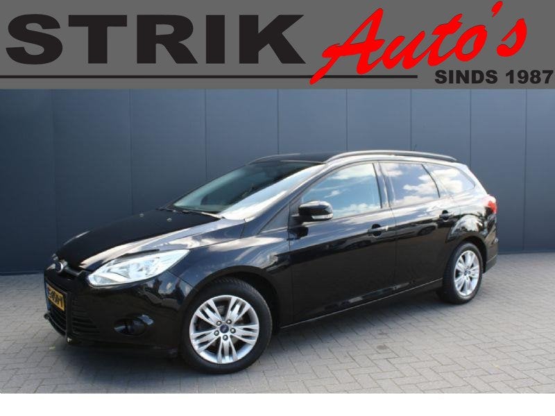 Ford Focus 1.0 EcoBoost Titanium - AIRCO - TREKHAAK - PDC, Euro 5, Stof, Gebruikt, Zwart