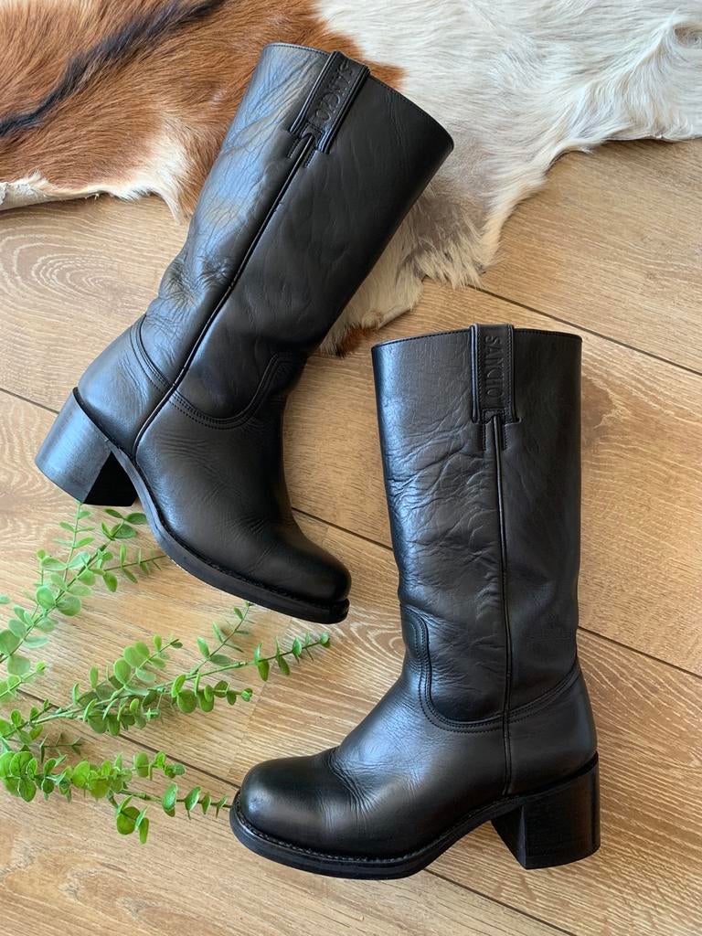 Sancho campus boots 38 western boots retro boots blokhak, Hoge laarzen, -, Zwart, -