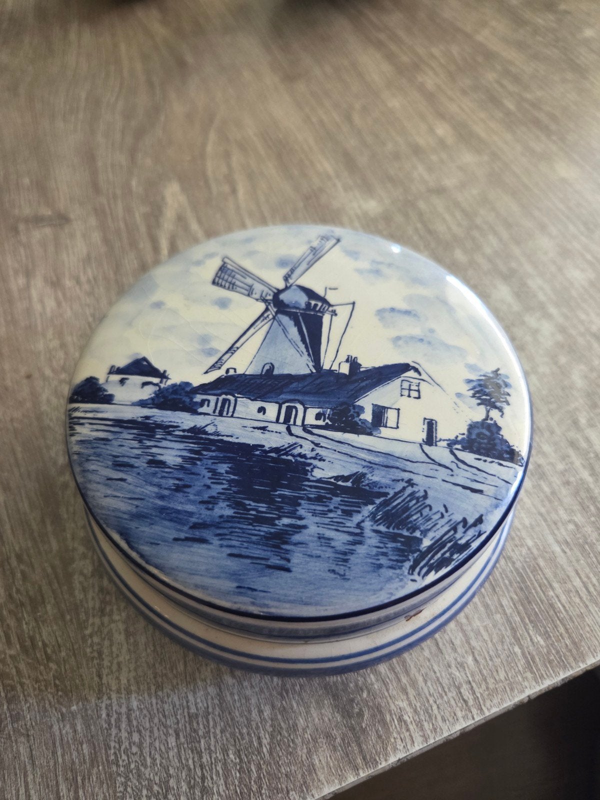 Delfts Blauwe Pot met Deksel - Handgemaakt in Holland, Ophalen of Verzenden