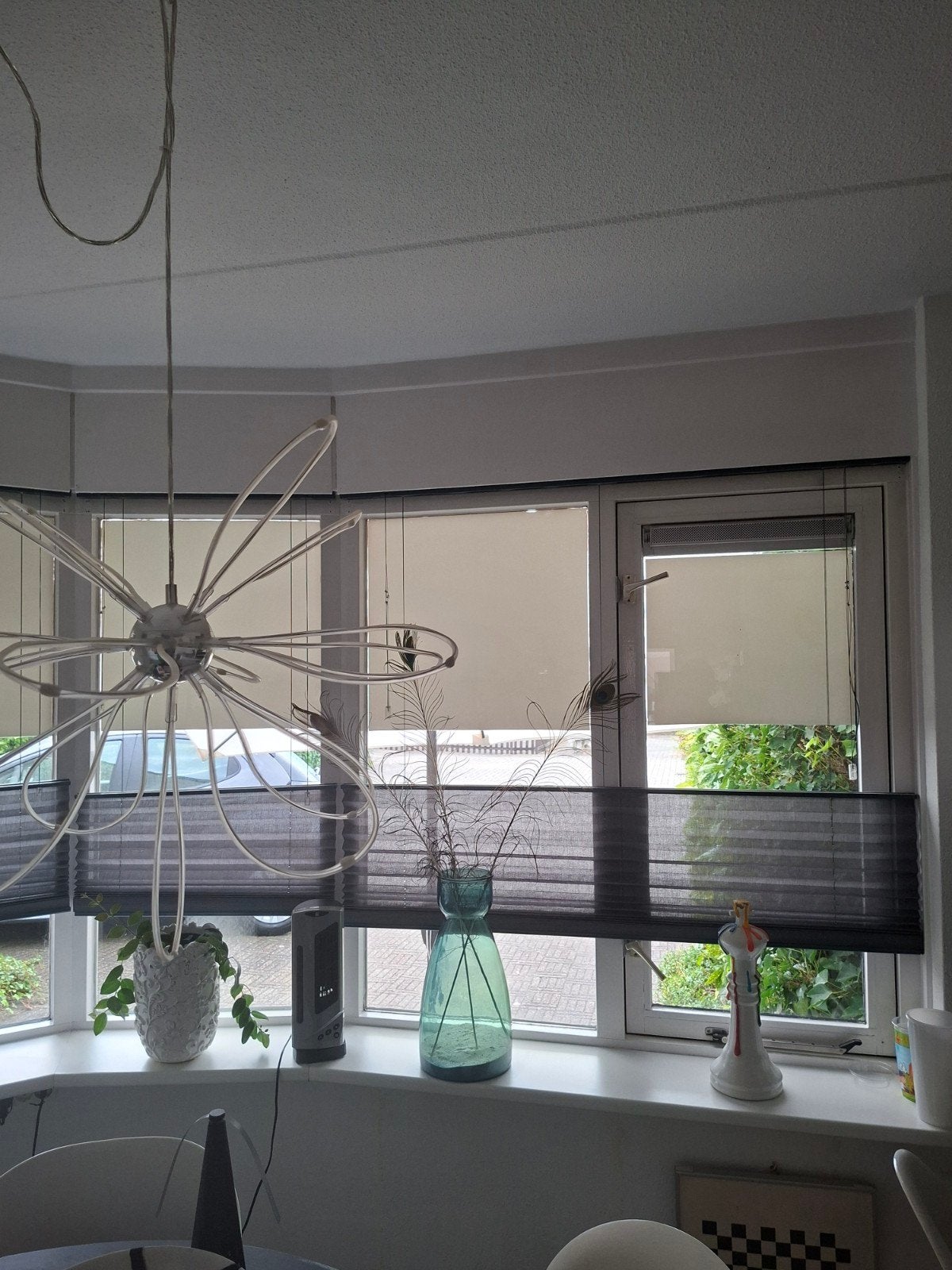 te koop plissee vouw gordijnen, Lichtdoorlatend, Gebruikt, Duo rolgordijn, Blauw