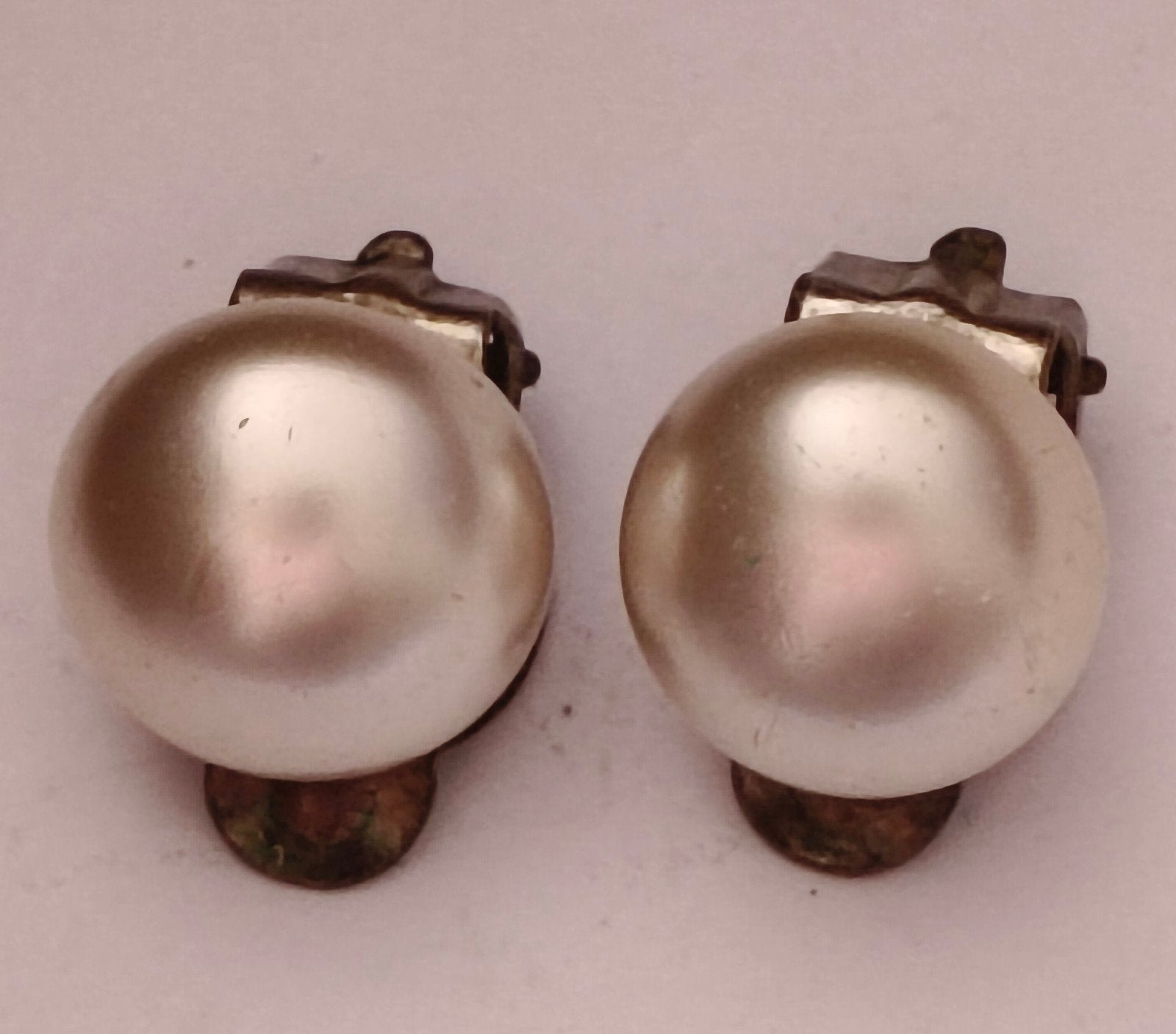 Jaren 80 Vintage elegante Parel  clip Oorbellen, Ophalen of Verzenden, Gebruikt, Overige materialen