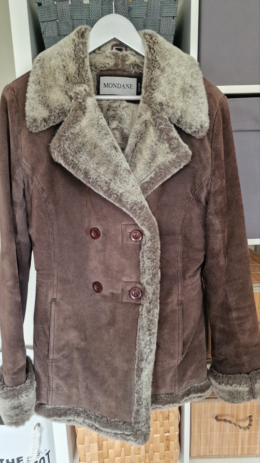 KORT JAS MONDANE ECHT LEATHER, Ophalen of Verzenden, Zo goed als nieuw, Zwart