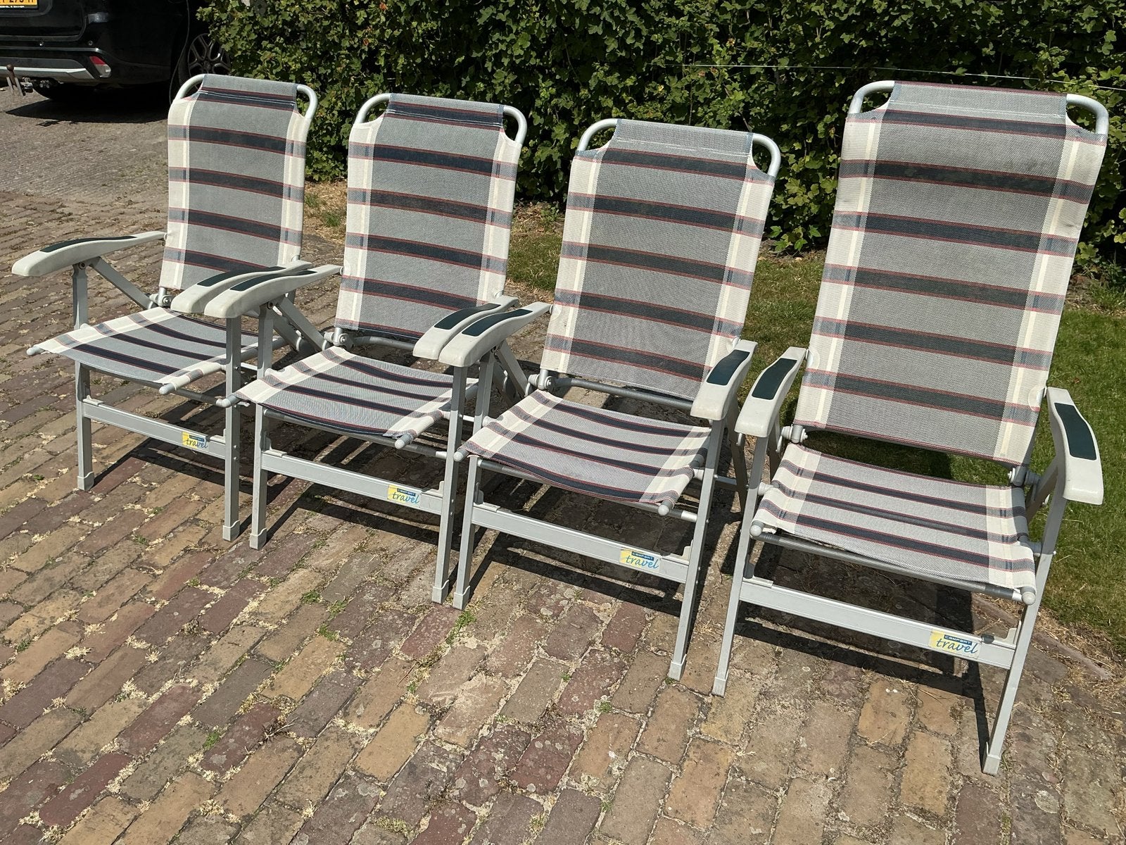 Travel campingstoelen verstelbaar - Set van 4, Ophalen, Gebruikt, Campingstoel