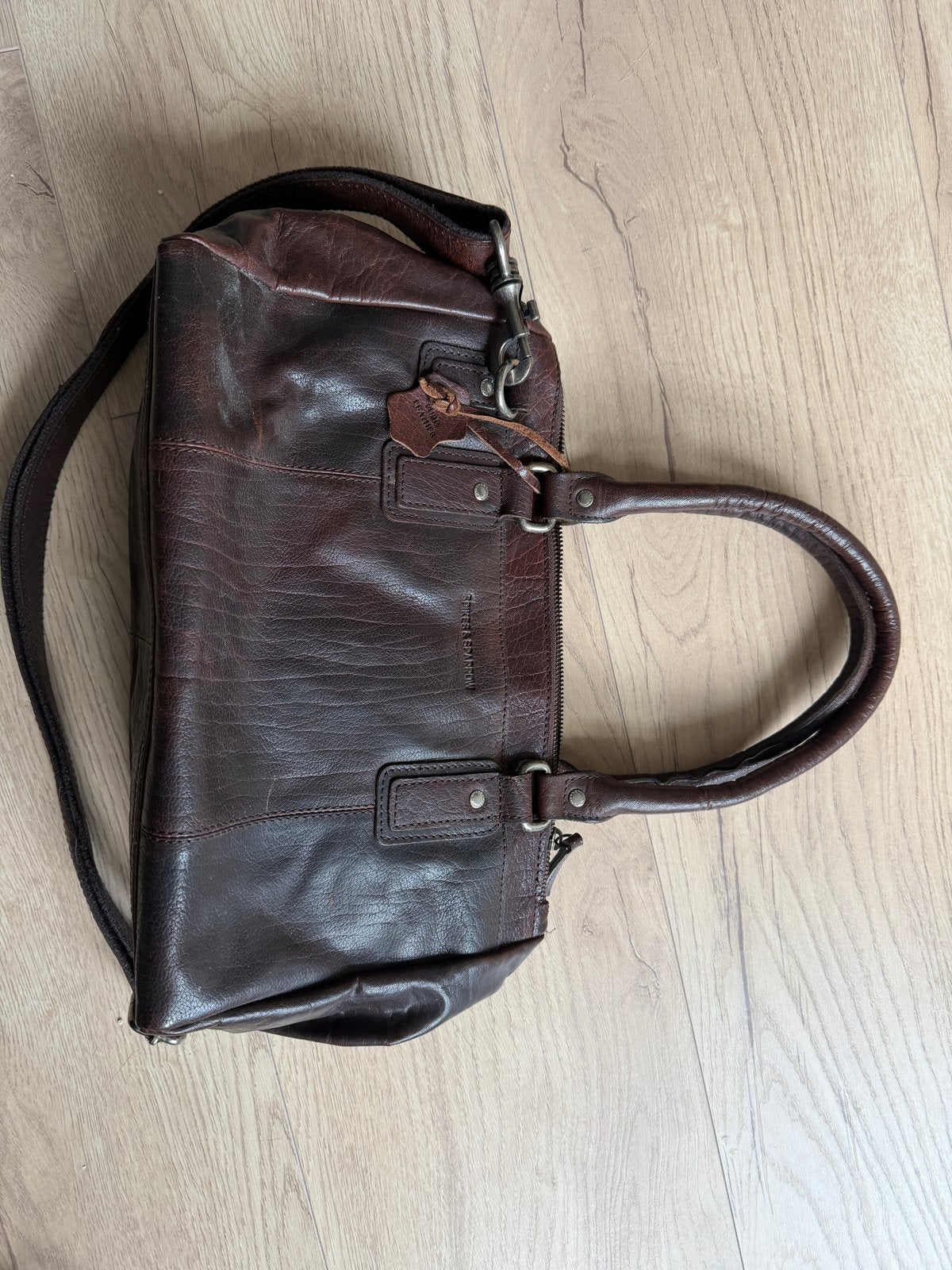 Spikes & Sparrow Leren Handtas - Bruin, Ophalen of Verzenden, Zo goed als nieuw, Bruin, Handtas