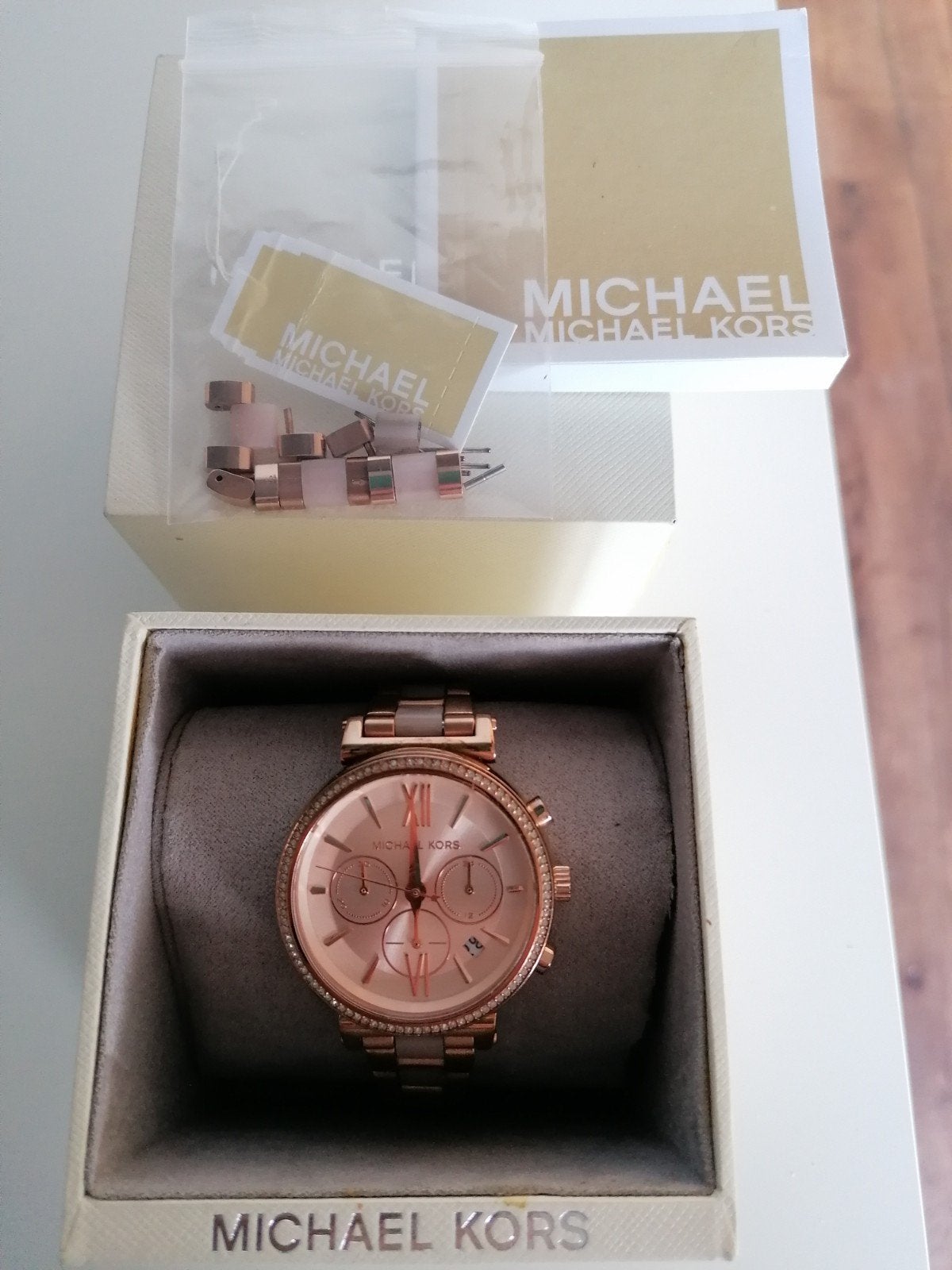 Michael Kors Dameshorloge Roségoud MK 6560, Overige merken, Staal, Staal, Polshorloge