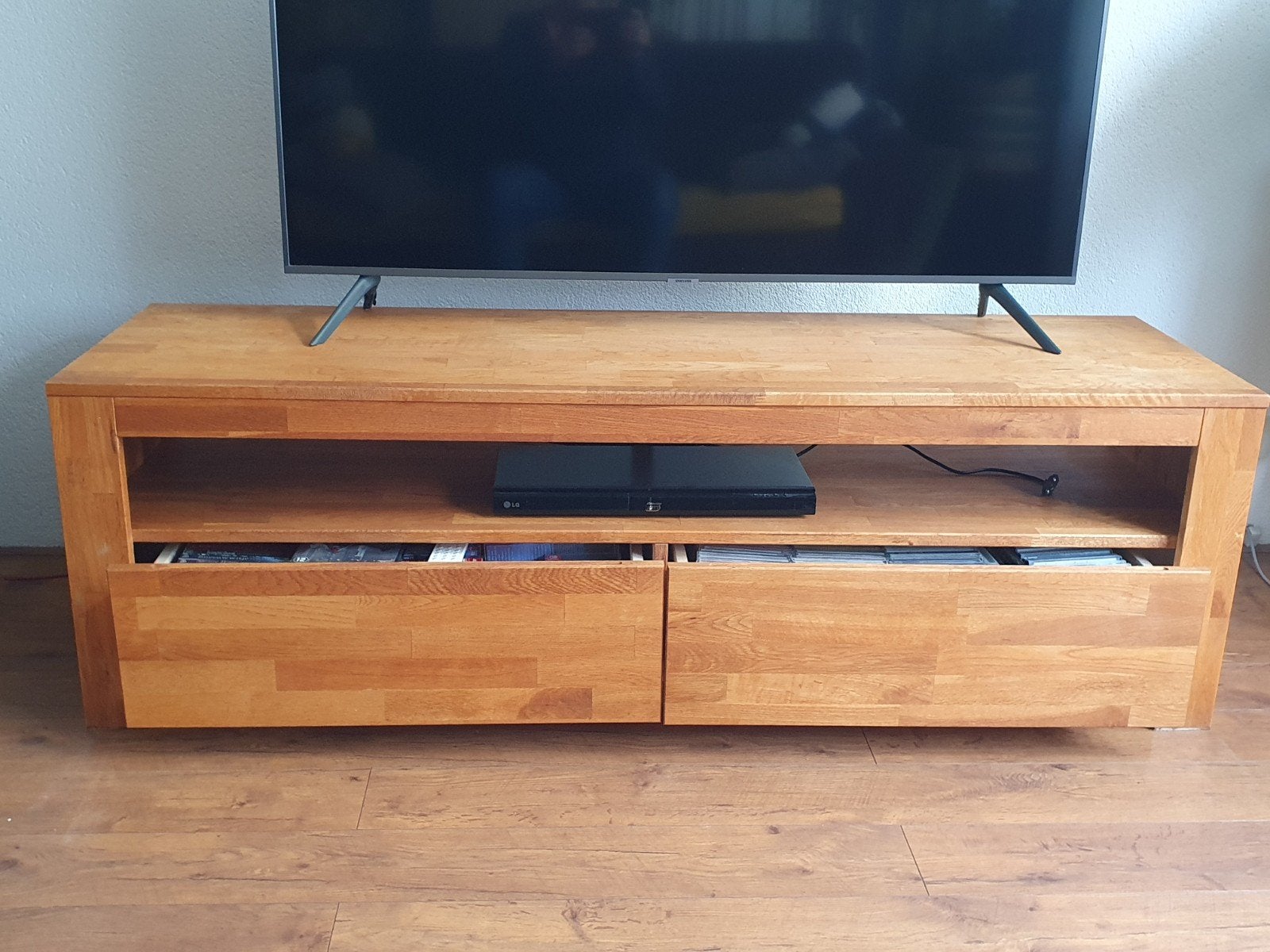 Teakhouten TV kast, Ophalen, 25 tot 50 cm, Minder dan 100 cm
