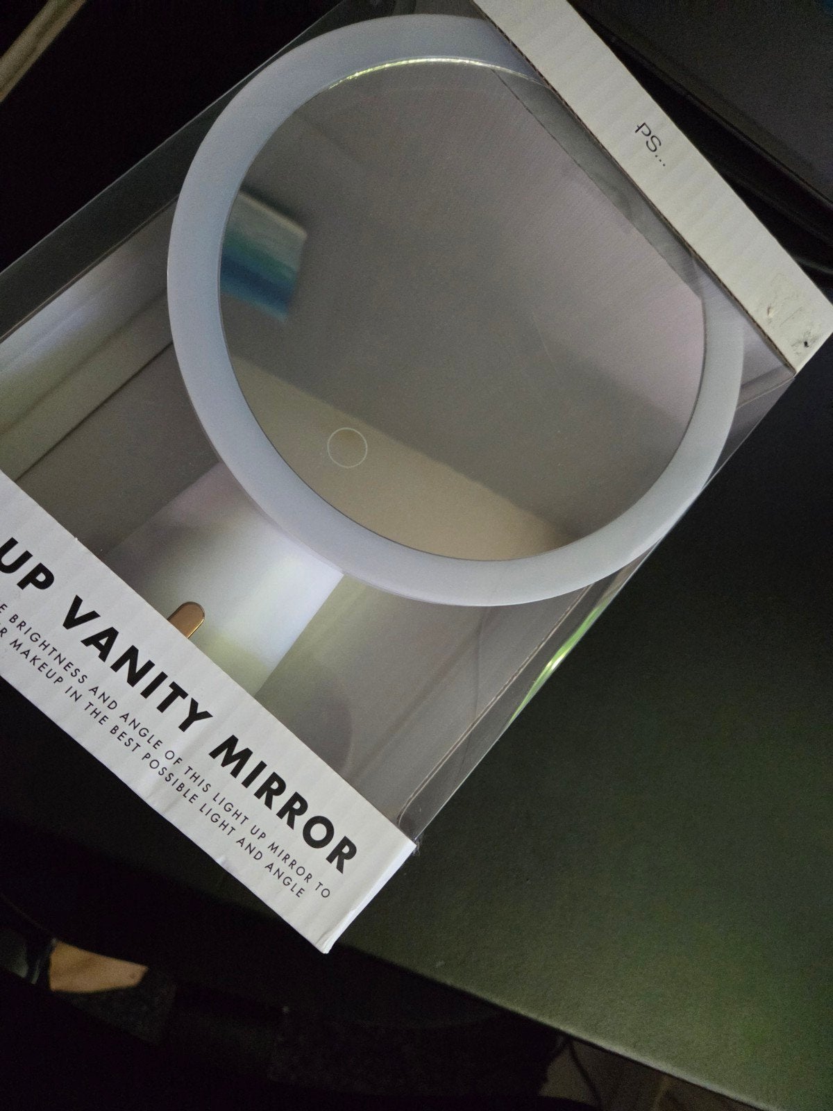 PS... Light Up Vanity Mirror - Nieuw in doos, Ophalen of Verzenden, Nieuw, Rond