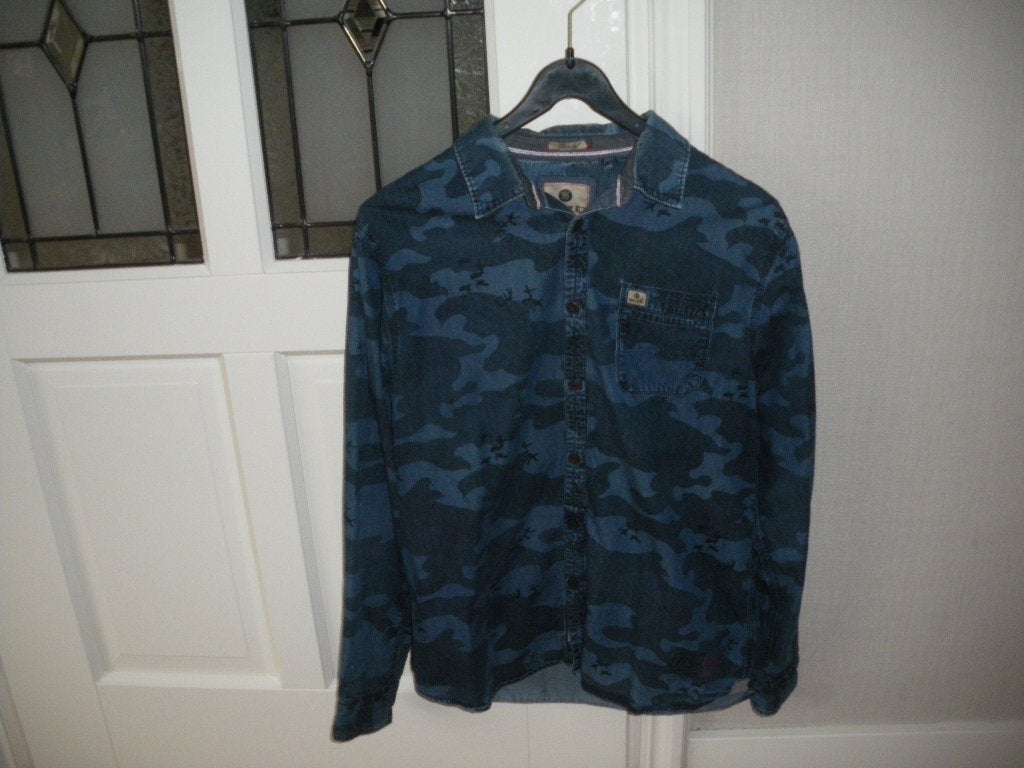 mooi blauw najaaars overhemd leuke print medium noize, Ophalen of Verzenden, Zo goed als nieuw, Maat 48/50 (M), Blauw