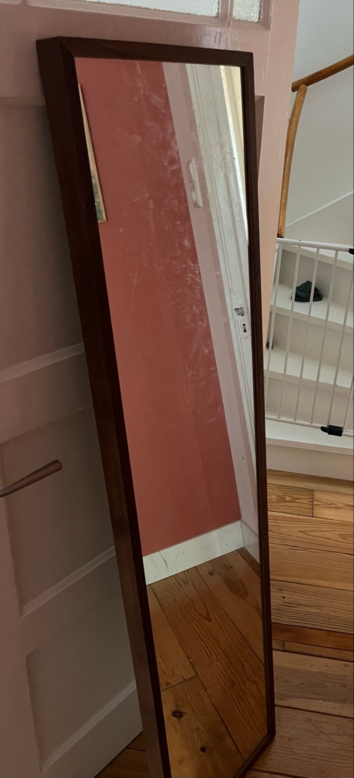 IKEA spiegel 40x160 cm met houten frame, Ophalen, Minder dan 50 cm, Gebruikt, 150 tot 200 cm