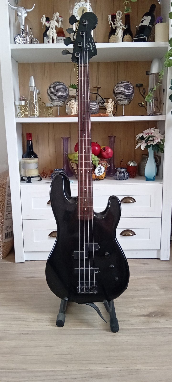 Basgitaar marina met twee versterkers., Muziek en Instrumenten, Snaarinstrumenten | Gitaren | Bas, Ophalen, Gebruikt