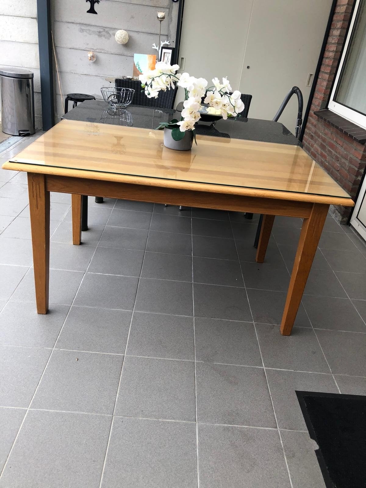 Eettafel, Gebruikt, Glas, Rechthoekig, 50 tot 100 cm