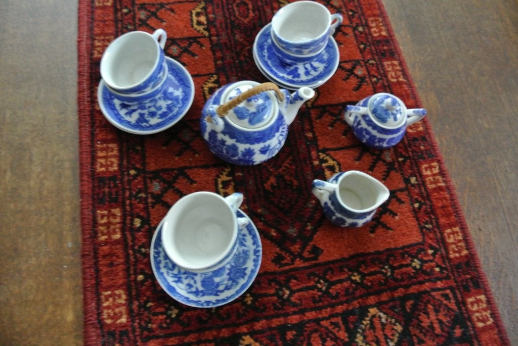 blauw kinderserviesje, Ophalen of Verzenden