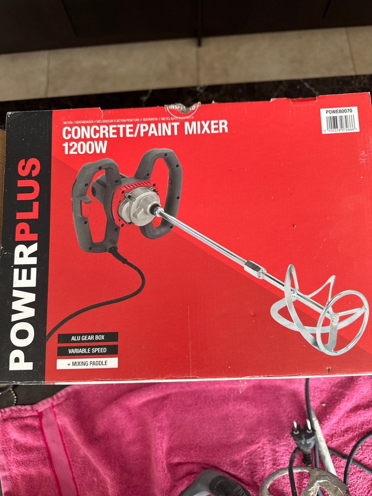 Powerplus POWE80070 Beton-/Verfmenger 1200W, Ophalen of Verzenden, Gebruikt