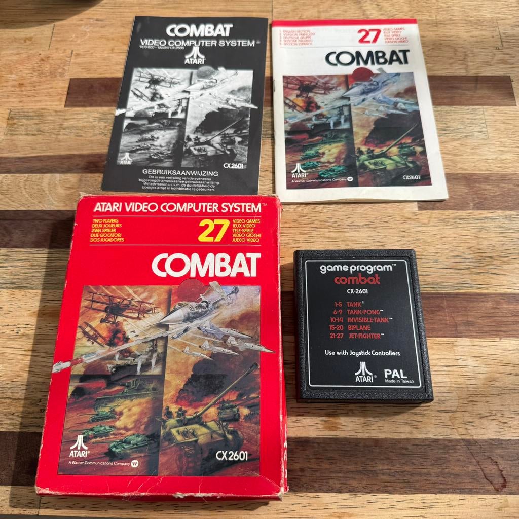 Combat – Atari 2600 (CX2601) Compleet met Doos & Handleiding, Gebruikt, 1 speler, Racen en Vliegen, Ophalen of Verzenden