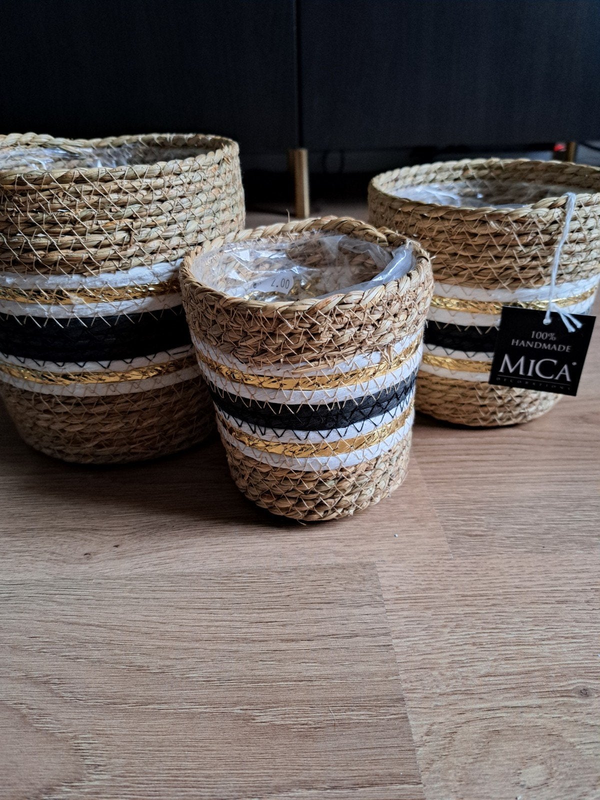 Mica Decorations waterdichte plantenmanden set (3 stuks), Overige materialen, Minder dan 30 cm, Minder dan 60 cm, Rond