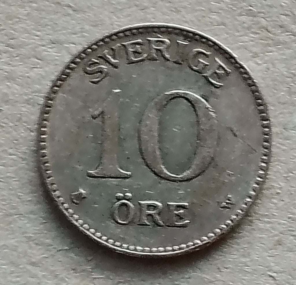 Zweden, 10 öre 1919, Ophalen of Verzenden, Overige landen, Losse munt, Zilver