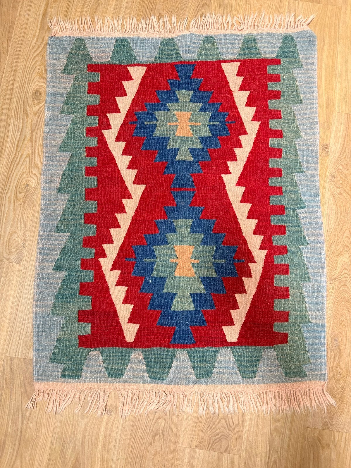 Set van 2 handgeweven kleden, ca. 125x90 cm, Huis en Inrichting, Ophalen, Gebruikt, 100 tot 150 cm, 50 tot 100 cm