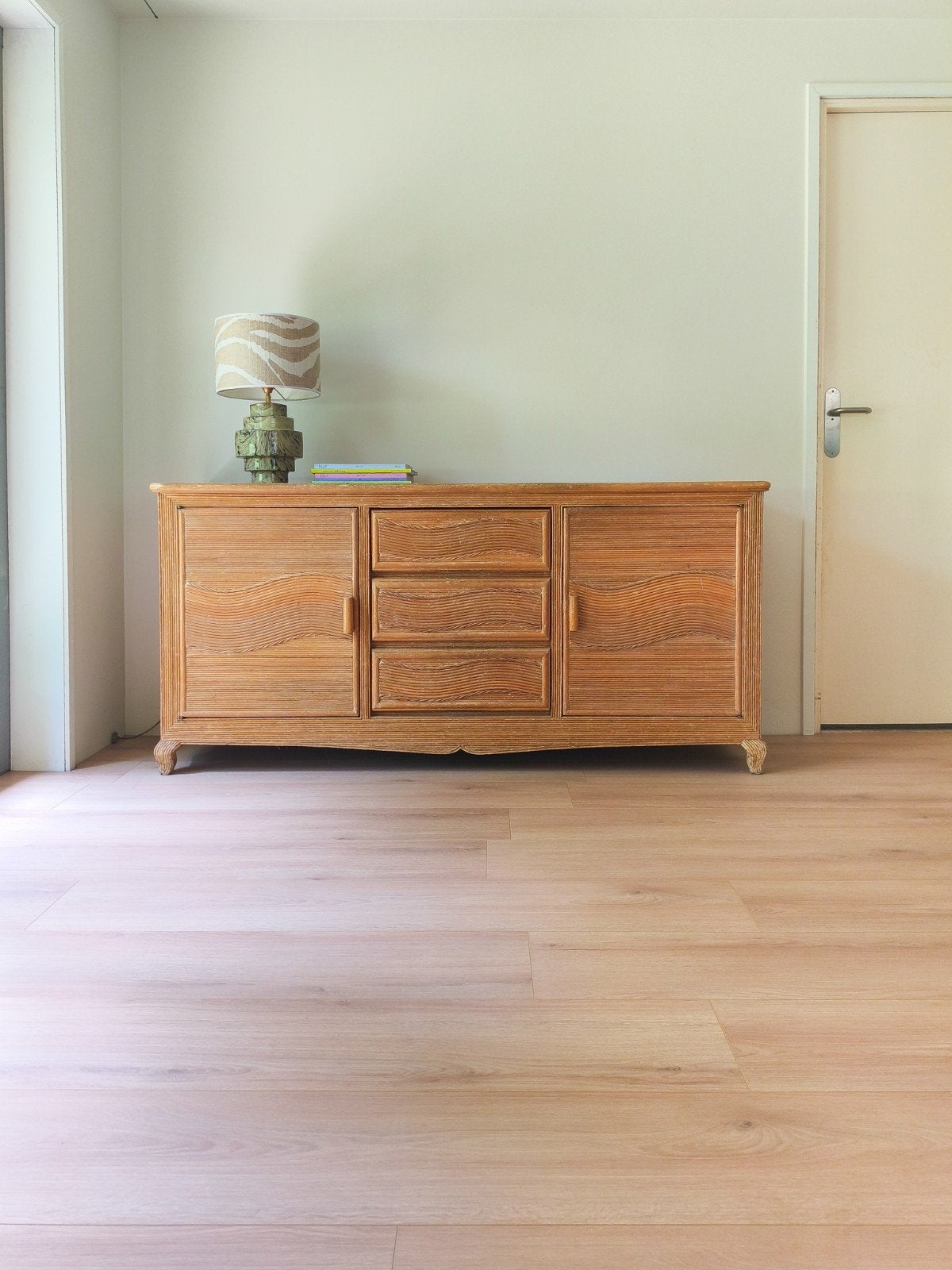 Viavai del Sud vintage bohemian pitriet rotan dressoir, Gebruikt, Met deur(en), 150 tot 200 cm, Bohemian