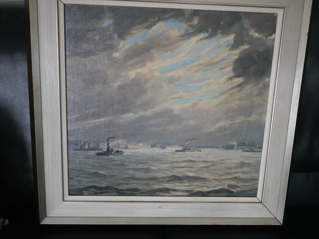 wim heinecke, maas bij storm,  1895-1978, Ophalen of Verzenden