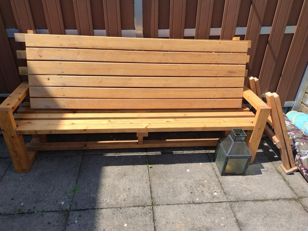 Gratis Houten tuinbank - Robuuste zitbank voor buiten, Ophalen, Gebruikt, Hout