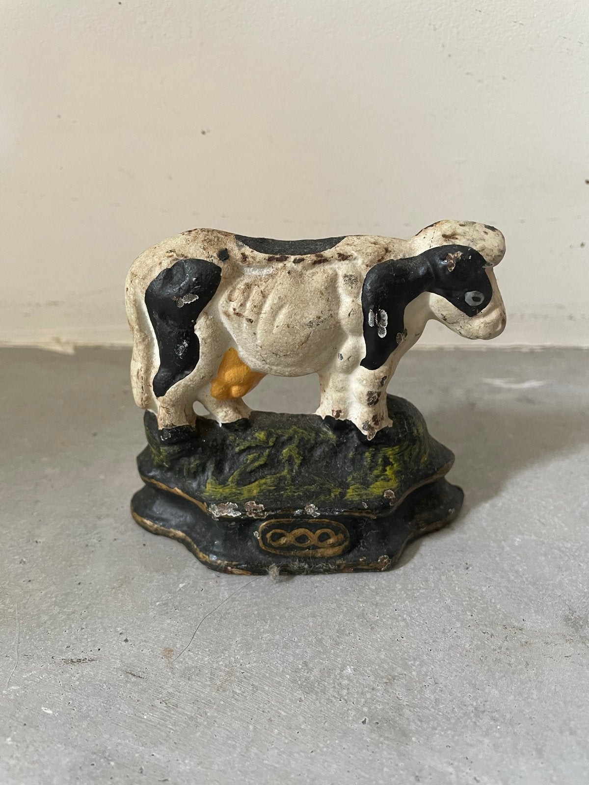 Vintage gietijzeren koe deurstopper, Ophalen of Verzenden