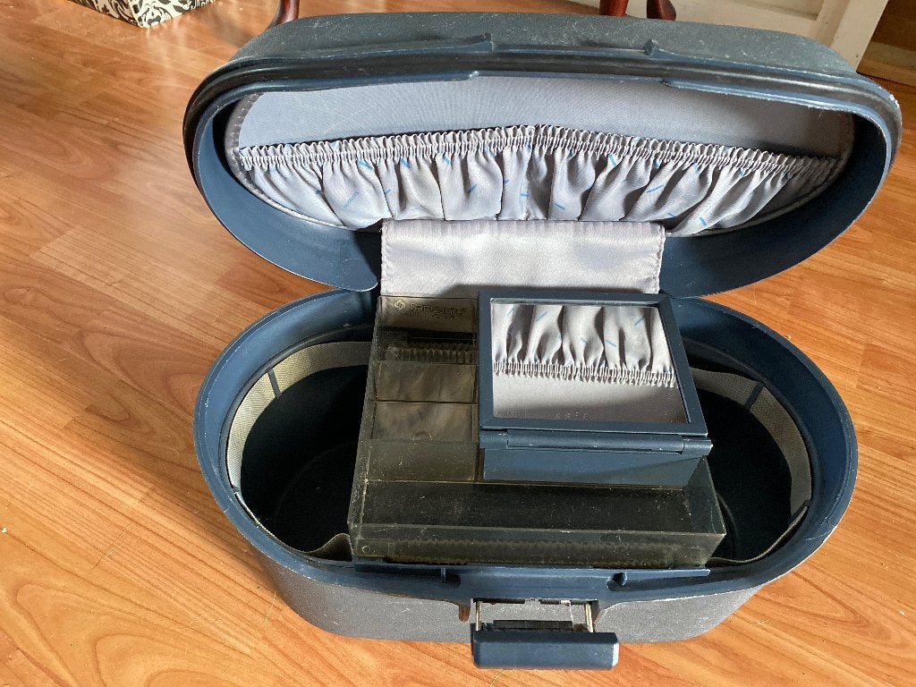 Samsonite beautycase, Sieraden, Tassen en Uiterlijk, Beautycases, Ophalen, Gebruikt, Blauw, Met slot