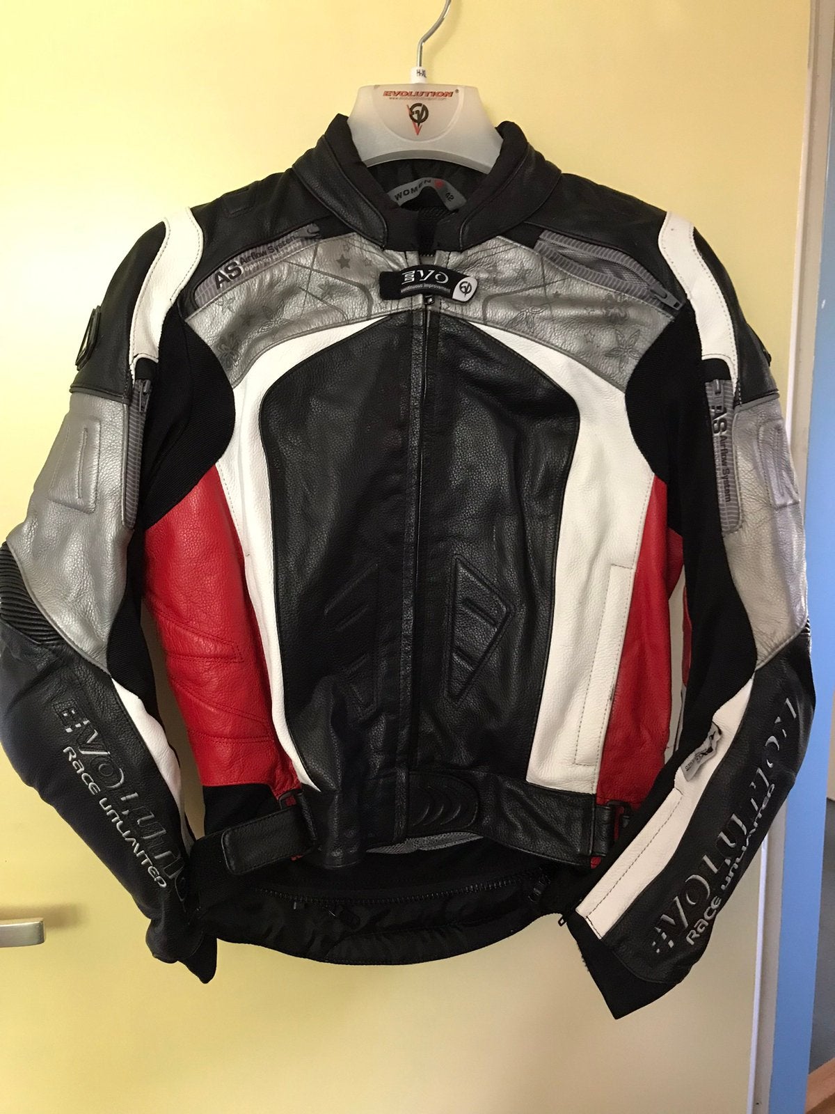 Evolution leren motor jas 42 dames ZGAN !, Motoren, Ophalen, Tweedehands, Dames, Jas | leer
